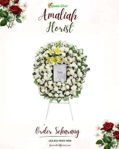 Krans Bunga Duka Cita di Mustikajaya